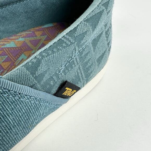 Teva Willow Teal Lace Up Canvas Sneaker Flats Slip Resistant Womens Size 10 - Picture 9 of 10